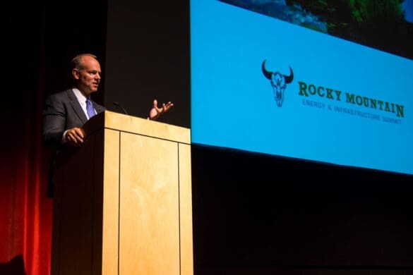 Wyoming Governor Matt Mead welcomes the attendees to the state and event