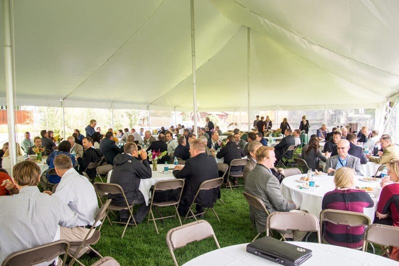 An outdoor break at the Rocky Mountain Energy and Infrastructure Summit 