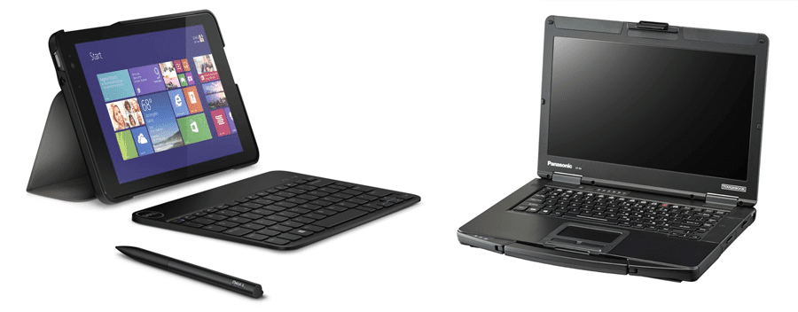 Left: The Dell Venue Right: The Panasonic Toughbook