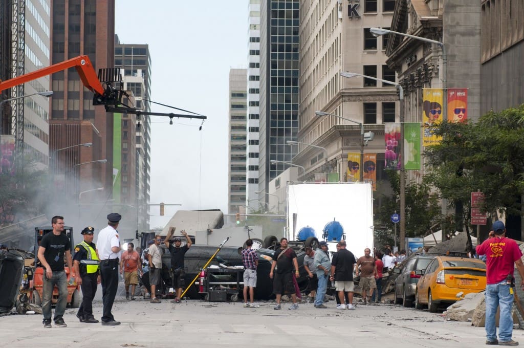 Cleveland - August 17, 2011: Production of the blockbuster movie The Avengers on a blocked-off Cleveland street. Photo Credit: Kenneth Sponsler - www.123RF.com