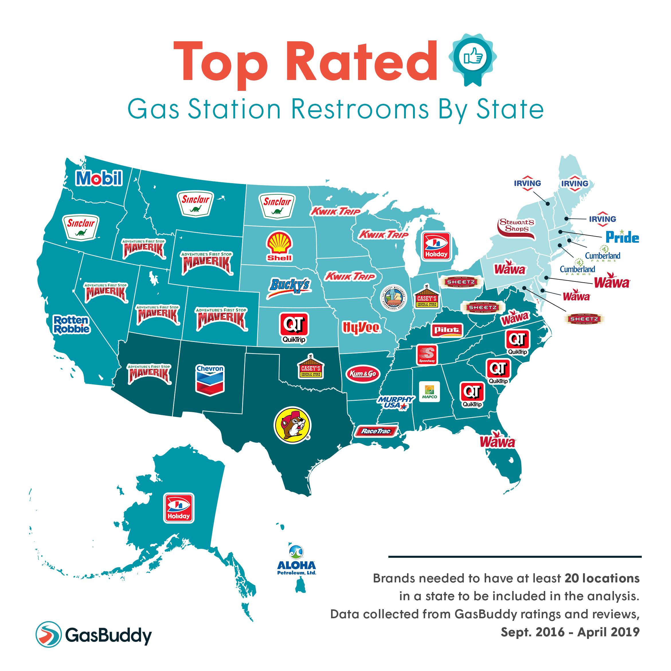 GasBuddy Reveals Top-Rated Gas Station Restrooms in Every State