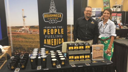 Jeff Zarling, owner of Roughneck Coffee and Athena Borgialli, Lightfoot USA