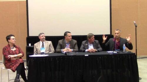 Panel discussion on what happened in Colorado: R-L, Jason Spiess, Dan Haley John Cook, John Robitaille, Harriet-Hageman