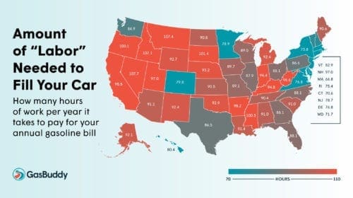 Labor Day Gas Prices Lowest in 3 Years; GasBuddy Reveals How Much "Labor" It Takes to Fill Up the Tank in Each U.S. State
