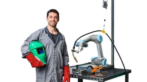 Collaborative robots offer cost-effective, easy-to-implement flexibility for a wide range of fabrication processes, with safe side-by-side deployment alongside human workers.