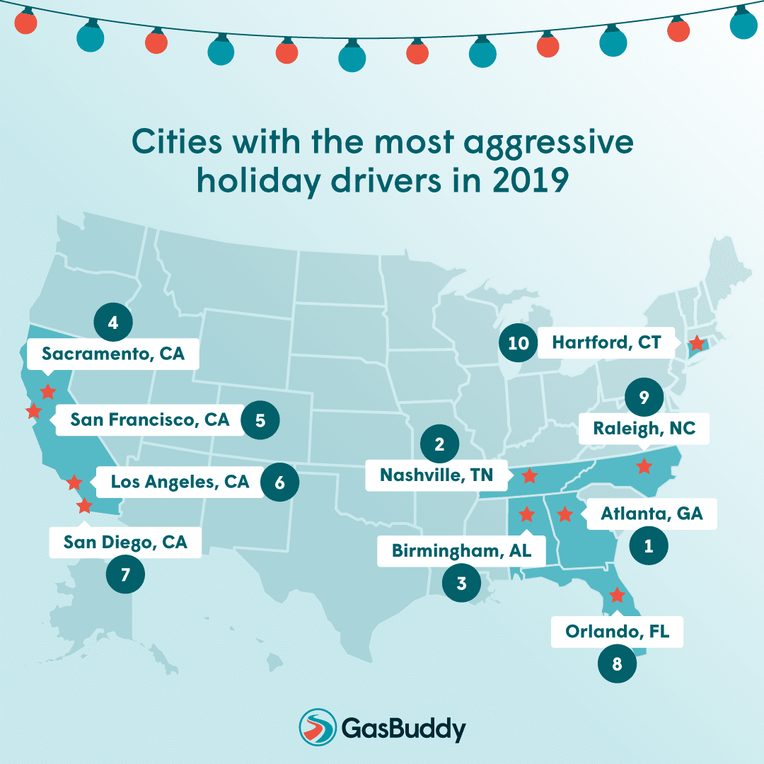 TOP 10 CITIES WITH THE ‘SCROOGIEST’ HOLIDAY DRIVERS