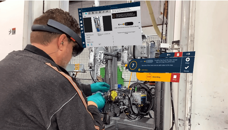 On Taqtile’s Manifest platform, procedures are visually overlaid step-by-step on real equipment. Operators can document work performed using pictures, video and text.