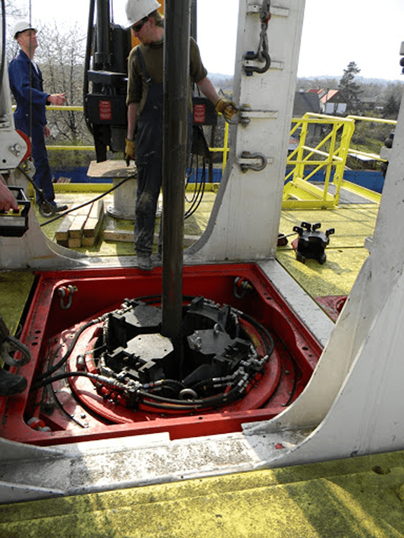 Rotary drilling. Photo courtesy of Fundamentals  of Onshore Drilling