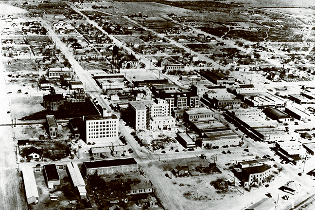 Aerial View of Midland, Texas, 1928. Photo courtesy of The Petroleum Museum, Abell-Hanger Foundation Collection
