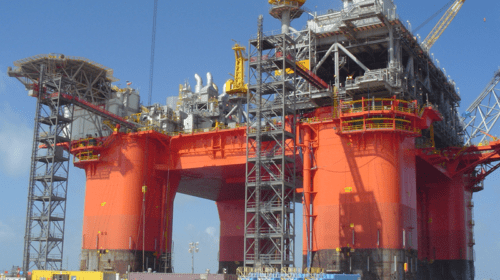 Offshore platform under construction. Flushing services occur at this stage and then on the commissioning side afterwards.