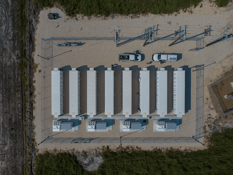 A battery energy storage facility often used for renewable energy to storage power for the grid or project usage in the field.