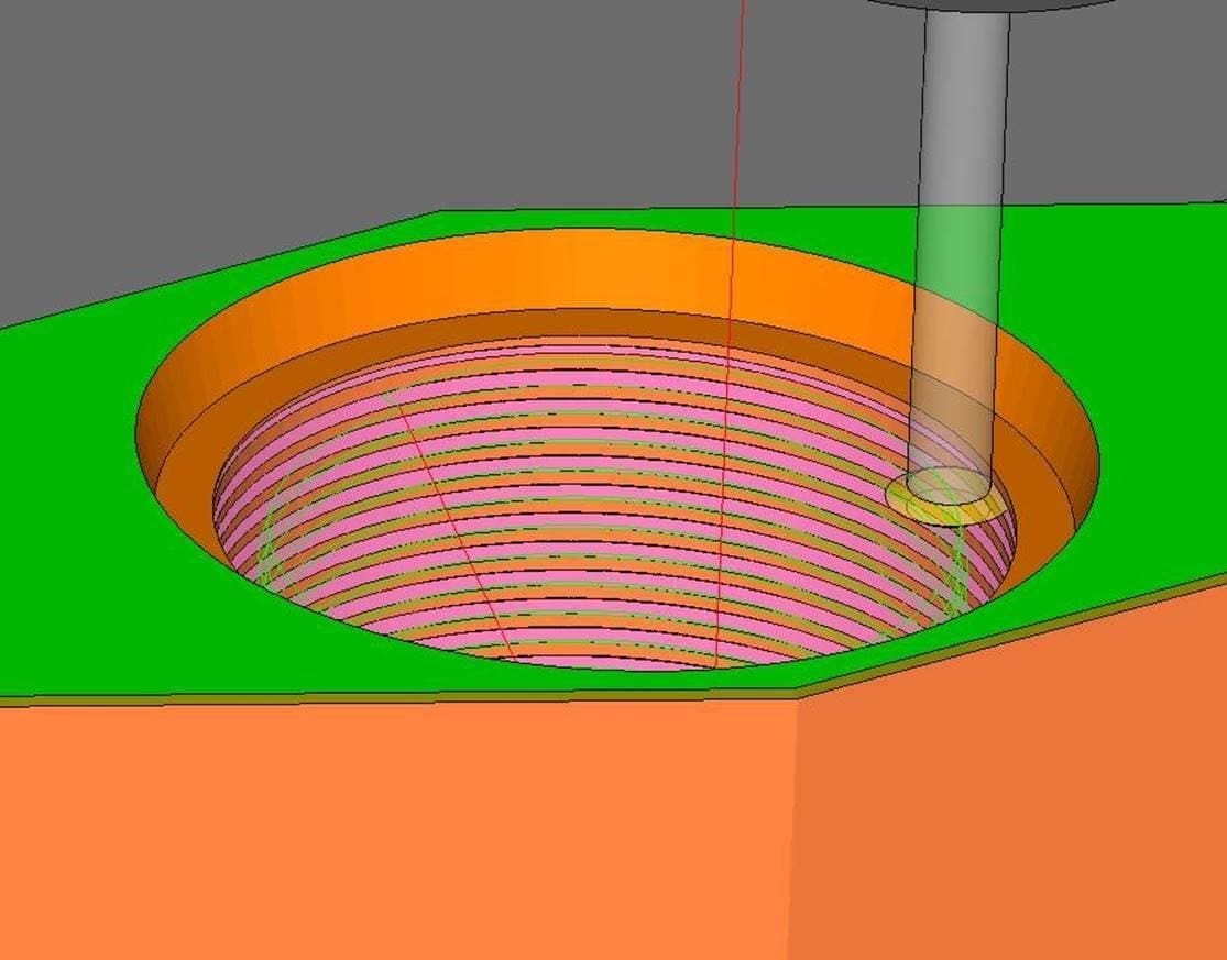 Cleveland Machine recently took on an R&D project that required a large female thread. ESPRIT picked up the thread size based on the ID of the hole and, after slight alterations, the CAM software created the program in minutes.