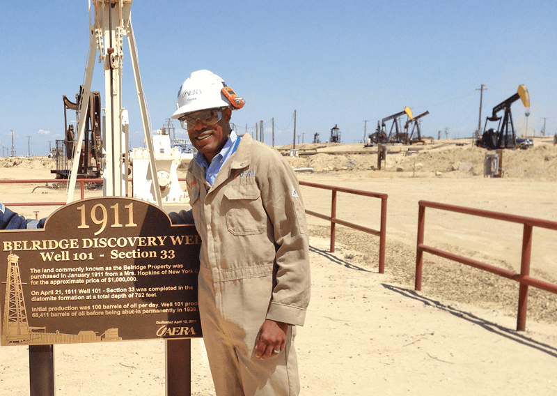 Banister onsite at the Belridge discovery well (May of 2014).