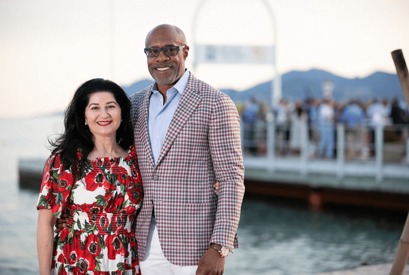 Banister and wife, Simin, in Cannes, France. Photo courtesy of matsmithphotography.com.