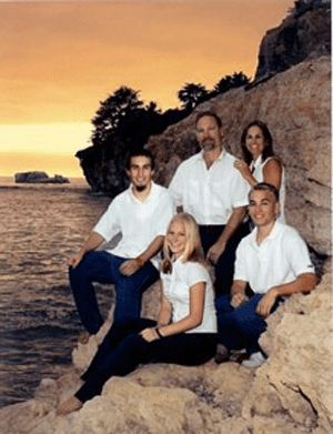 Dave Payne and wife Letitia (far right) with son Adam (left), daughter Danielle (center) and son Tim (right).