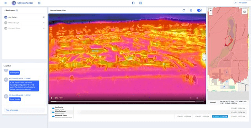 Depicting an example of thermal imaging enabled through the MissionKeeper.
