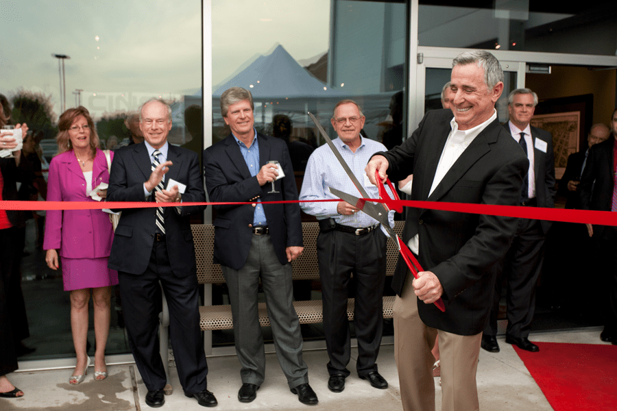 Randy at Cinco’s HQ grand opening celebration with guests.