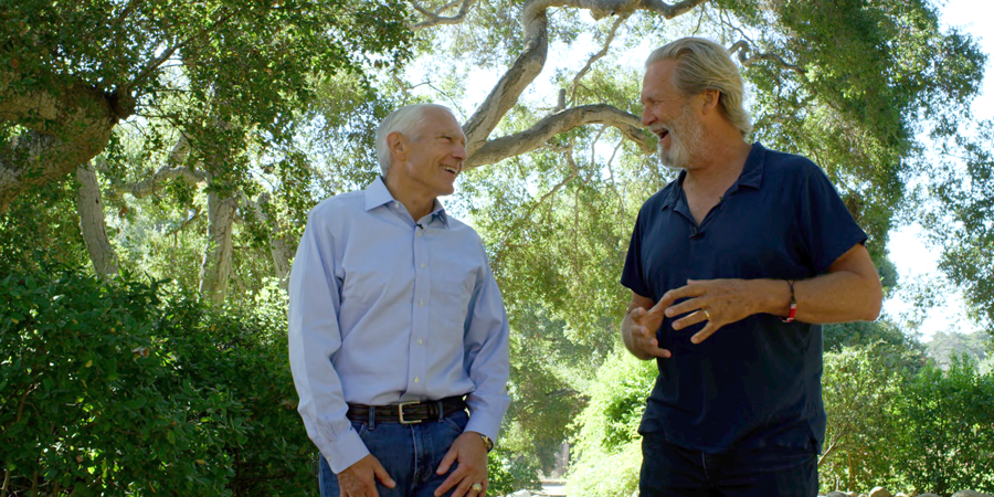 General Wesley Clark and actor and activist Jeff Bridges during the making of the documentary Hot Money.