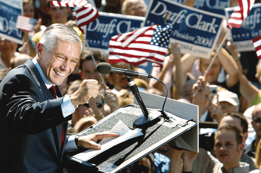Announcing my candidacy for the Democratic nomination for president of the United States, Little Rock, Arkansas, September 2003. Photos courtesy of Wesley Clark.