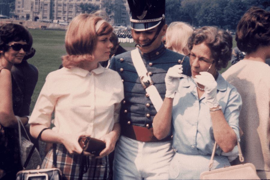 June Week – Graduation with wife-to-be Gert Kingston and mother Venetta Clark, The Plain, West Point, 1966.