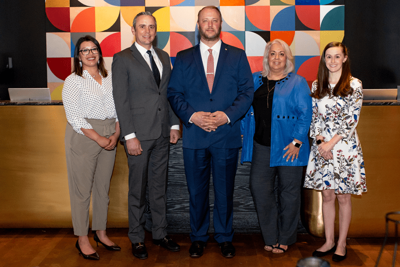 TIPRO staff (pictured from left to right: TIPRO Membership Coordinator Anjelica Torres, Government Affairs Director Ryan Paylor, President Ed Longanecker, Vice President of Finance and Administration Joanne Reynolds and Communications Director Kelli Snyder).