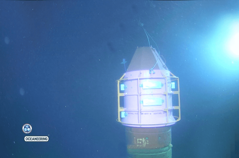 WellSentinel Coral installed onto 18-34” wellhead - redacted. Photos courtesy of Sentinel Subsea.
