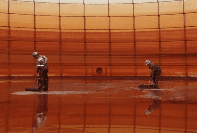 Tank cleaning services conducted after conducting atmospheric testing and NORM testing to ensure safe entry. Photo courtesy of GLY-TECH.