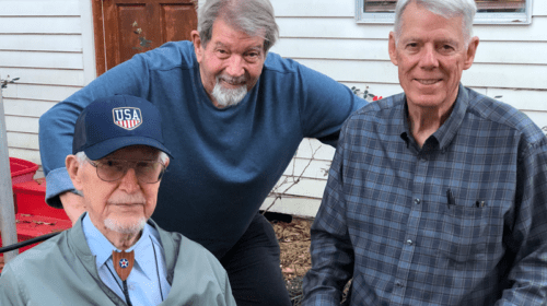 L to R: James Bollich, his cousin, Reginald Bollich, and Major General Bob “Hawk” Hollingsworth, USMC (Retired). Photos courtesy of James Bollich.