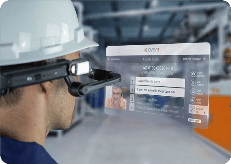 Wearable PPE, like a hands-free headset that superimposes information on equipment and connects field workers with experts, improves the ability to execute unfamiliar or complicated tasks.
