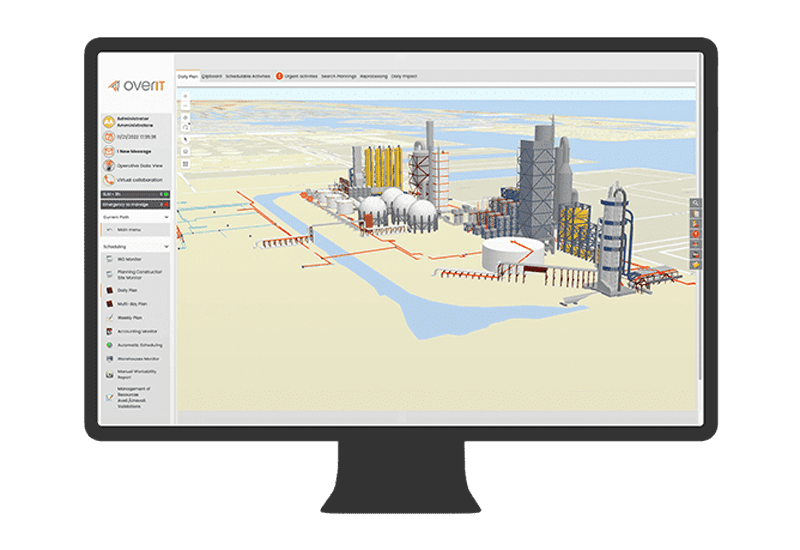 The OverIT platform provides field technicians with a simple interface on a single pane of glass that allows them to see high-level information like the refinery layout as well as screens to execute individual tasks.