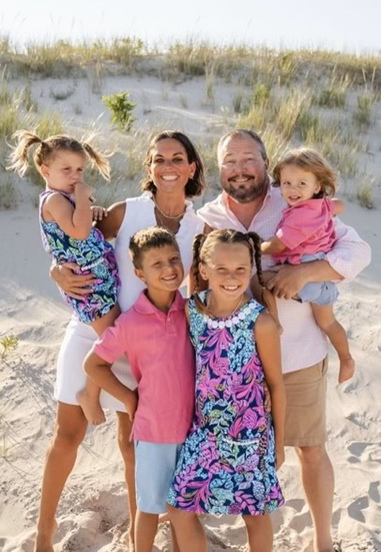 Jayson family beach vacation (from left to right, top to bottom): Jagger, Jillian, Jordan, Jameson, Judson and Joie.