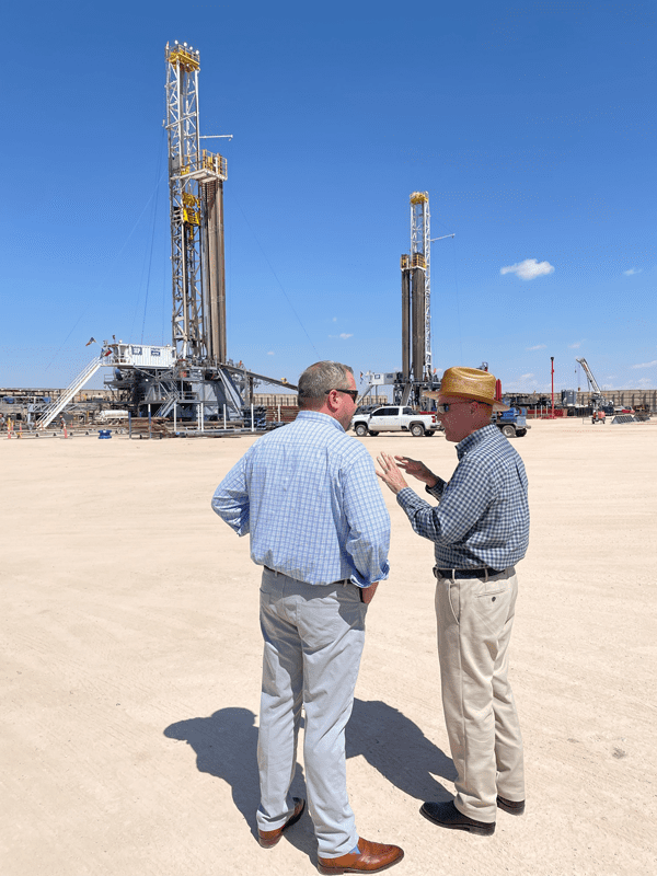 David Arrington from Permian Deep Rock and Jordan Jayson from U.S. Energy on-site at Airpark in Midland.