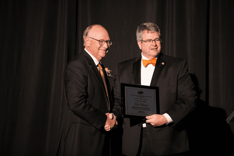 Rick Muncrief is inducted into the Oklahoma State University Engineering Hall of Fame (2019).