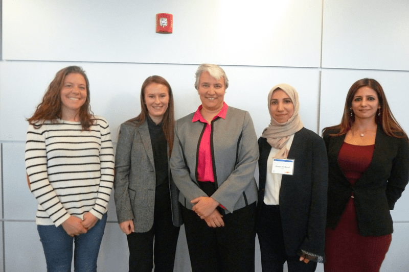 Left to right: Julia Doss (Enverus), Katie Kowalchick (MS student), Jennifer Miskimins, Eiman Al Munif (PhD student), Ola Akrad (PhD student). FAST Consortium meeting. 2019.