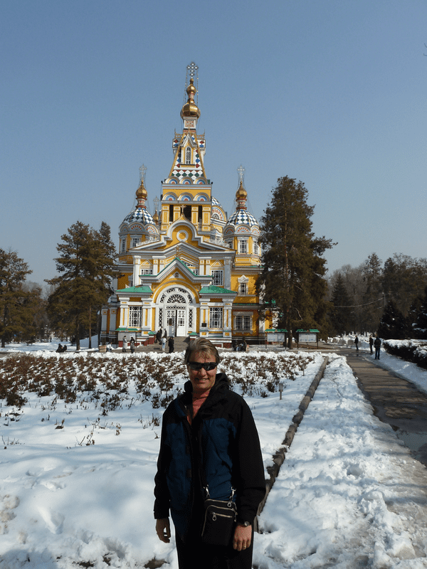 Taking a tour of Almaty, Kazakhstan, during another Society of Petroleum Engineers distinguished lecture tour. 2010.