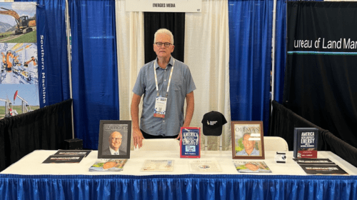 Mark Stansberry at the Energies Media booth.