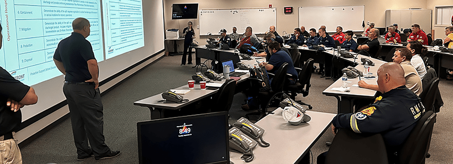 Personnel who will serve on incident management teams must undergo large scale training and exercises to ensure they are capable of responding to spills and response events.