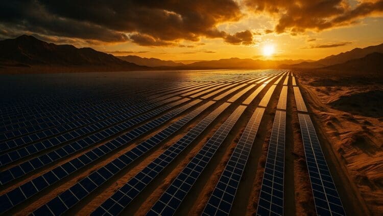 A big desert turned electric — 20 million solar panels ignite one of the biggest energy feats ever 1 Vast desert covered with solar panels