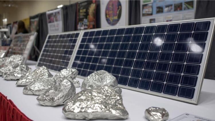 Silver solar panels