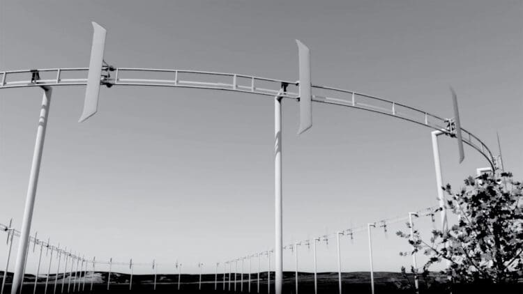 Goodbye wind turbines with "roller coaster" system