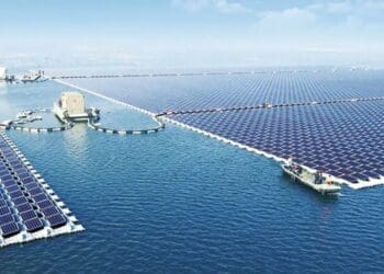 China solar panels massive artificial lakes