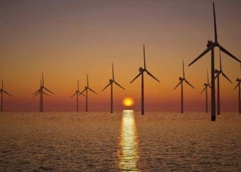 Wind turbines over water