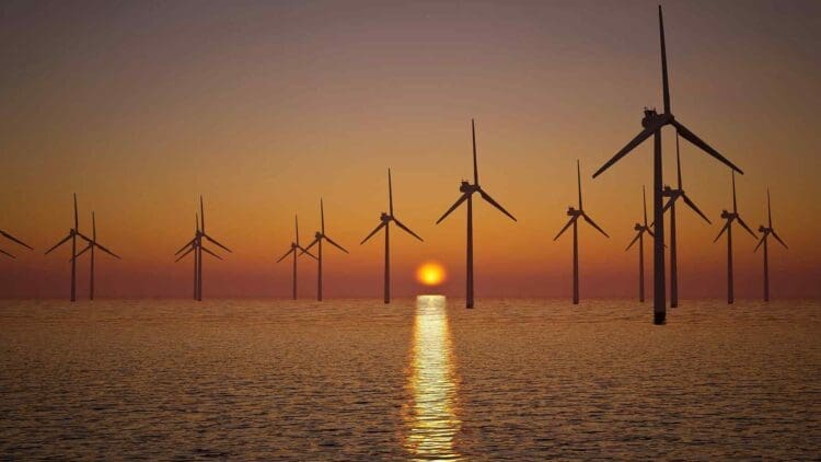 Wind turbines over water