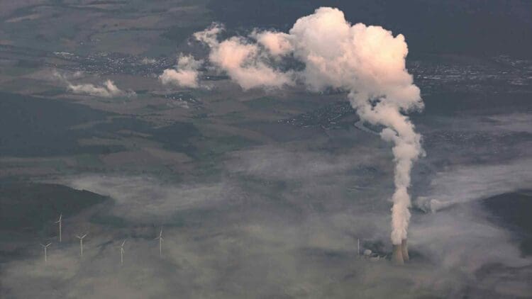 nuclear power plant burning fuel