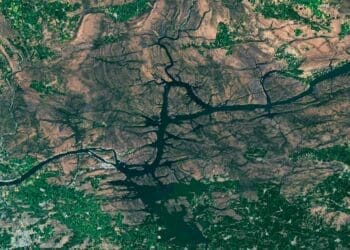 floating solar farm visible from space