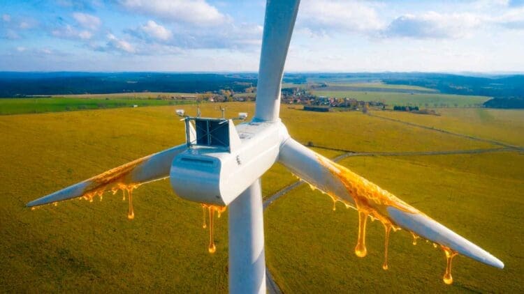 honey dripping off wind turbine blades