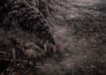 A coal plant producing substantial smoke