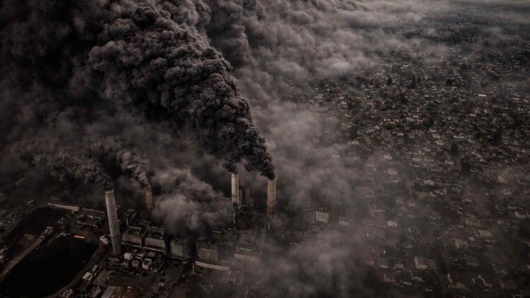 A coal plant producing substantial smoke