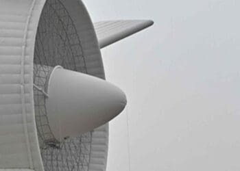 a wind turbine that produces wind power