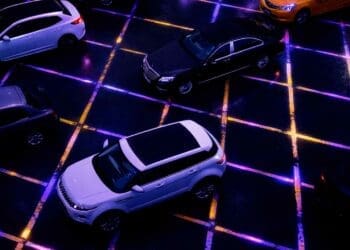 traffic driving across specialized floor